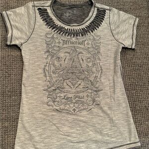 Affliction Gray Graphic T-Shirt
